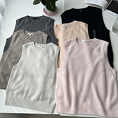 100山羊绒 柔软亲肤圆领针织背心马甲 日系女装 稀有款 小贵货