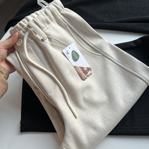 高腰时髦慵懒长裤显瘦保暖