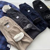 时髦加绒保暖水洗柔软灯芯绒利落版 复古日系穿搭 男装 型运动