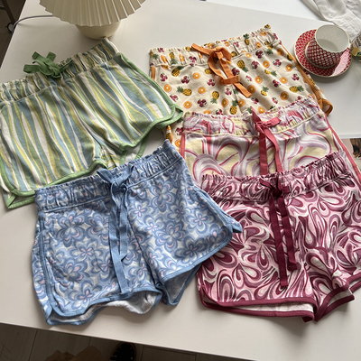 松紧腰休闲居家五分短裤柔软