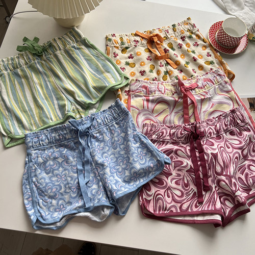 松紧腰休闲居家五分短裤柔软