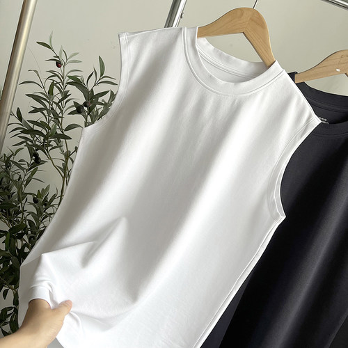 夏日简约日常百搭款 夏季男士棉质莫代尔运动宽松无袖背心