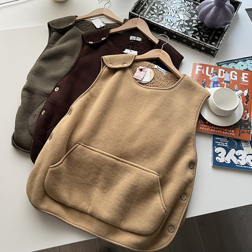 合身秋冬套头保暖摇粒绒马甲