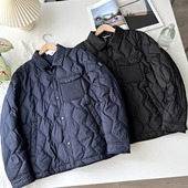 短款 轻柔饱满菱格 羽绒服外套 通勤休闲翻领保暖衬衫 式 冬季 男装
