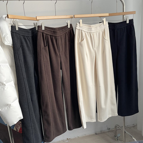 醋酸羊毛弯刀裤 结构拼接裁剪 王炸好穿冬季女款时髦毛呢阔腿裤