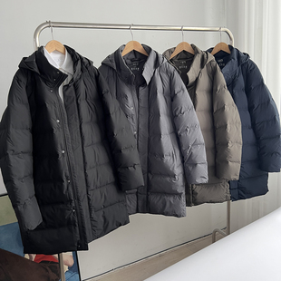 北野U家男装女装无缝羽绒大衣/外套连帽羽绒服中长款秋冬BY449726