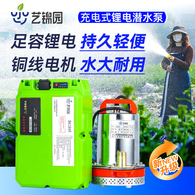 充电式潜水泵浇菜神器水泵家用大流量农用可携式户外锂电池抽水泵