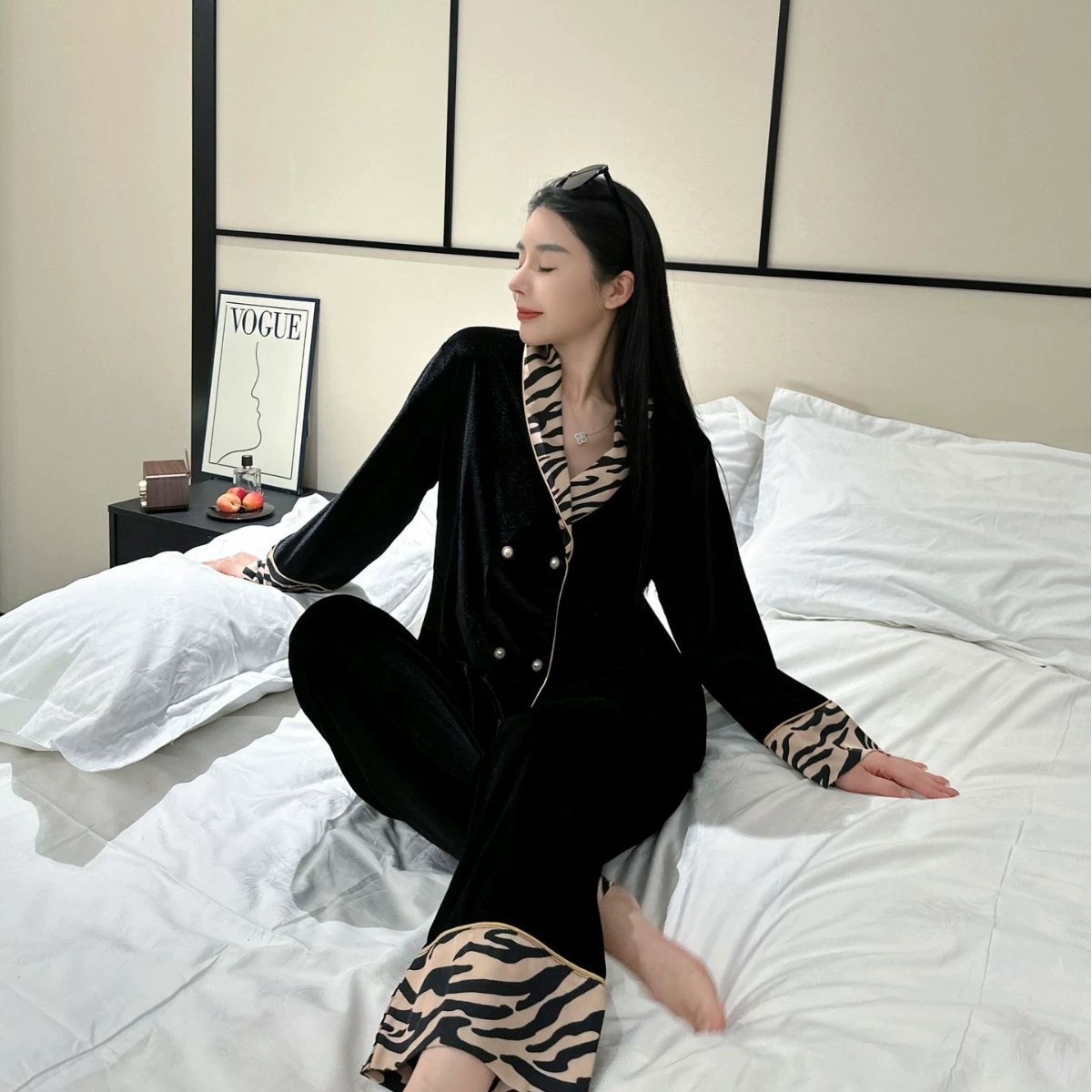 2025新款秋冬小众时尚气质睡衣女金丝绒长袖高级感家居服两件套装