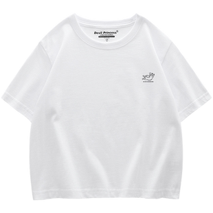 韩系百搭chic正肩辣妹t恤女短款短袖小众露脐ins韩版上衣夏季新潮