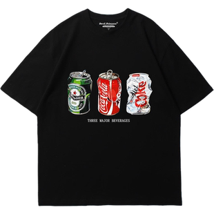 欧美风街头嘻哈潮牌ins风大码中性款纯棉短袖t恤上衣夏季半袖休闲