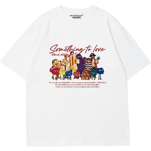 美式街头复古vibe潮牌印花小众说唱风大码纯棉短袖t恤2026春夏新