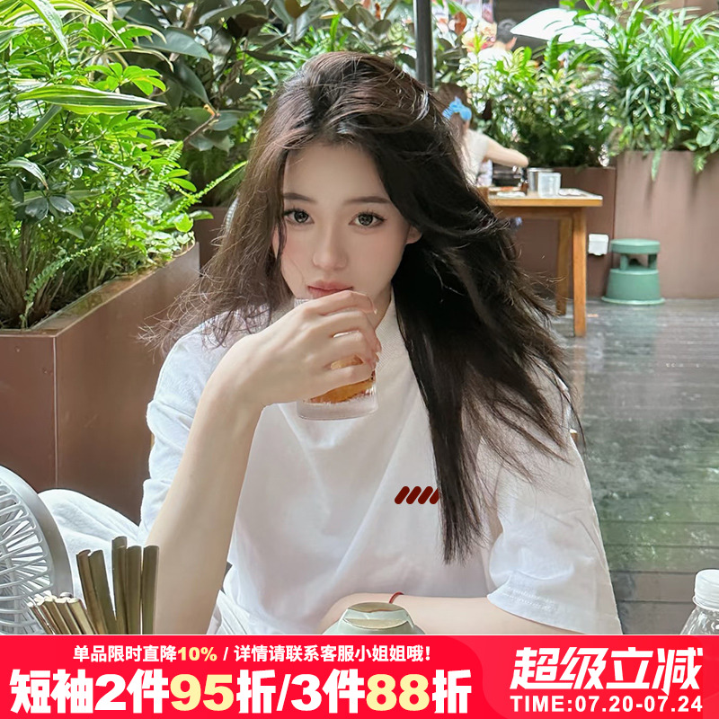 韩系ins风小众正肩短袖t恤女