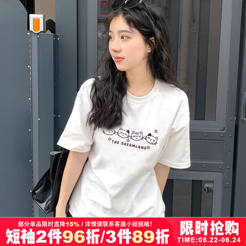 chic小众复古正肩短袖t恤