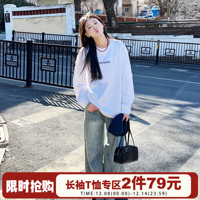 vibe复古宽松美式长袖t恤