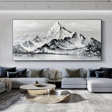 现代简约纯手绘油画客厅装 饰画银山轻奢抽象挂画厚油立体背景壁画