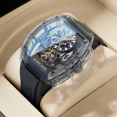 透明男士 2025年新款 德国布加迪手表全自动机械表潮流镂空时尚 腕表