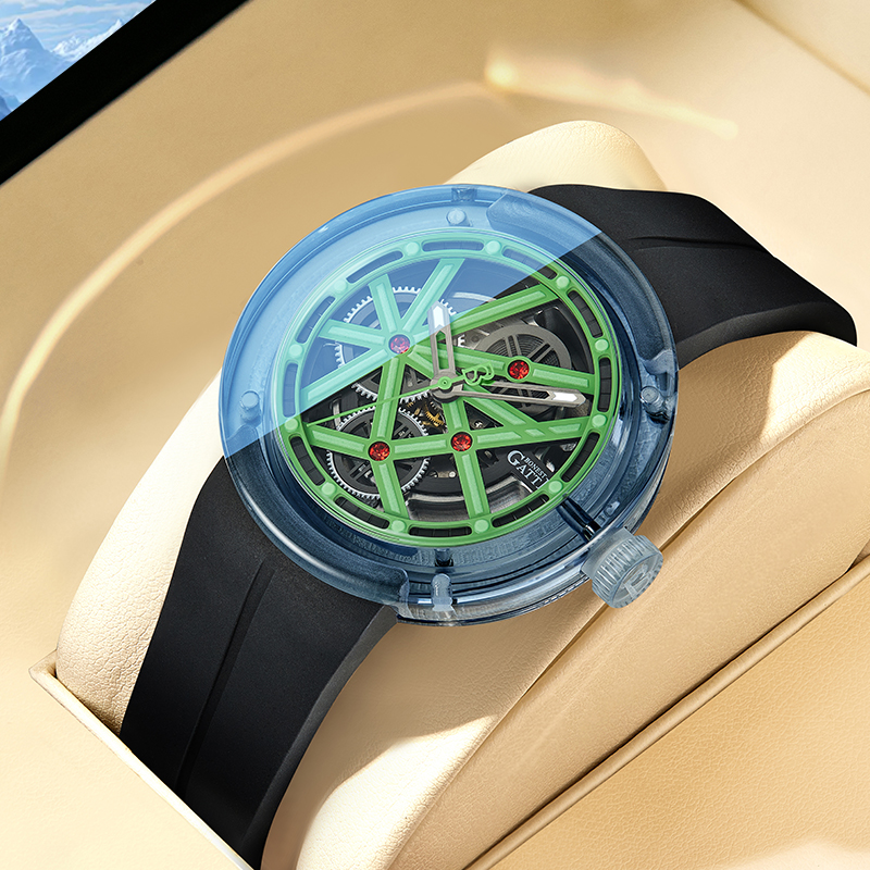 布加迪透明全自动机械表男时尚