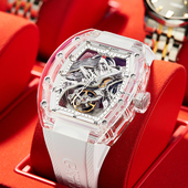 2025年新款 布加迪全自动机械表珠峰男士 手表酒桶型镂空防水潮流表