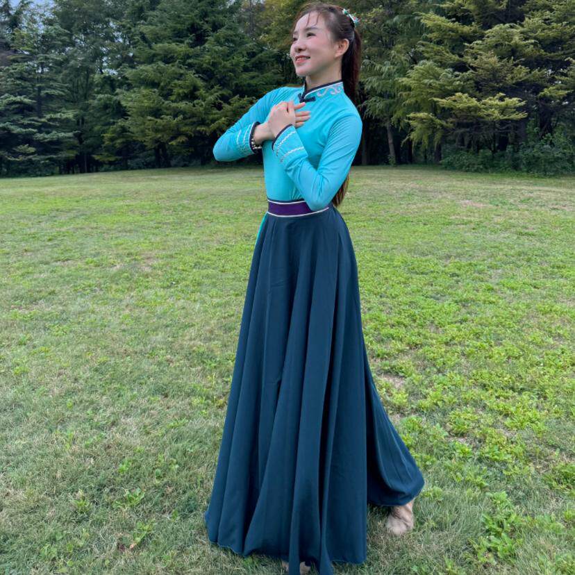 道日娜新款蒙古族舞蹈服装艺考舞蹈服少数民族练功舞蹈演出服