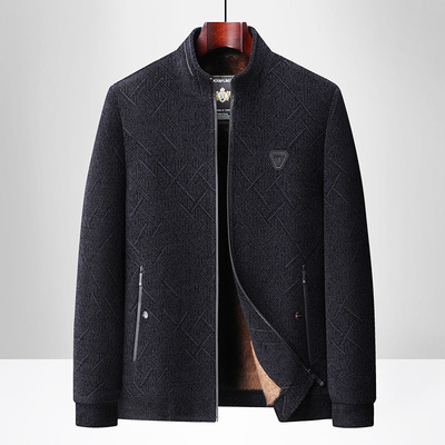 2025爸爸外套冬季男款中老年棉衣男装加绒加厚老年人男士休闲夹克