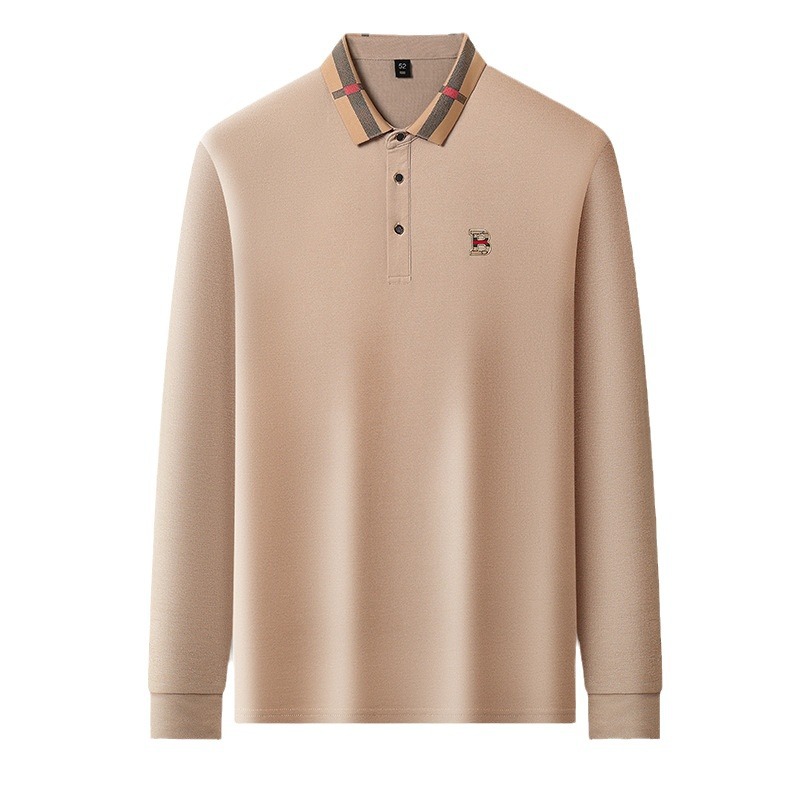 秋冬伦巴宝利娇休闲男装长袖男士中老年上衣爸爸休闲宽松翻领卫衣