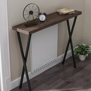 暖气片顶上方置物架子遮挡柜隔板实木靠墙窄沙发后背缝隙长条边桌