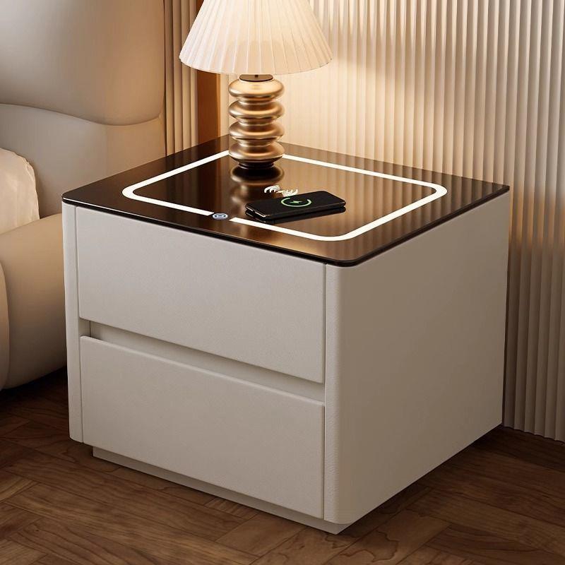 2025款网红智能床头柜带密码锁实木家用卧室简约现代床边柜灯一体
