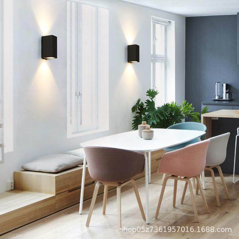 户外洗墙灯双头壁灯led防水别墅花园灯室外门口灯现代简约柱壁灯