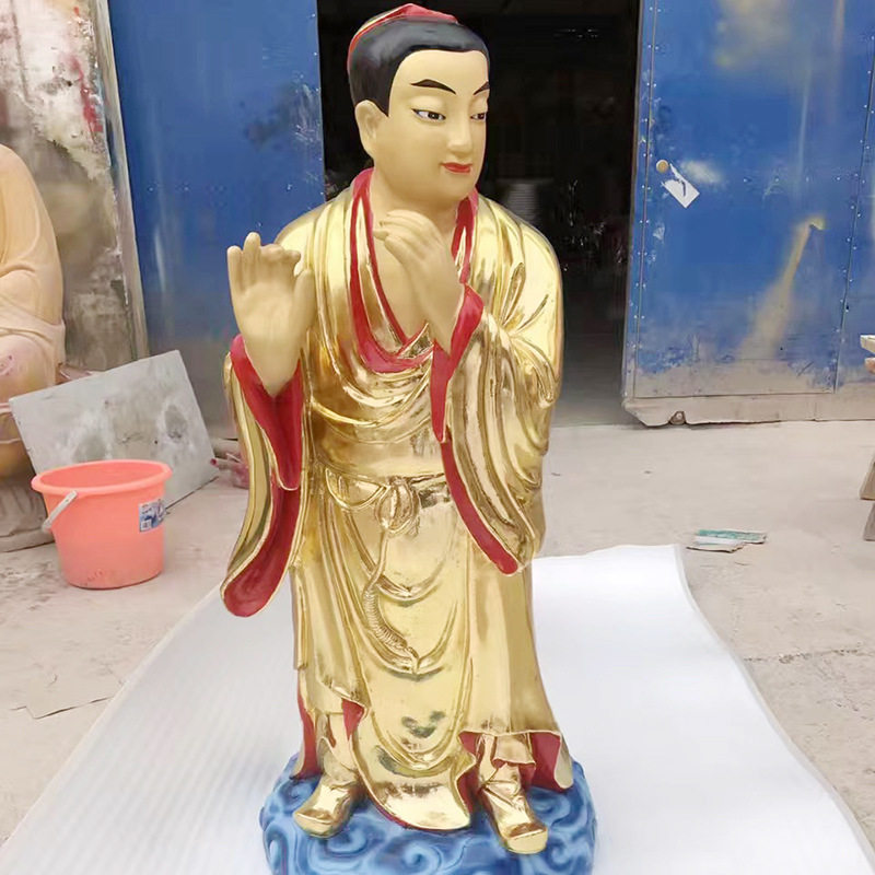 厂家木雕何仙姑蓝采和神像 玻璃钢贴金八仙过海吕洞宾吕祖像