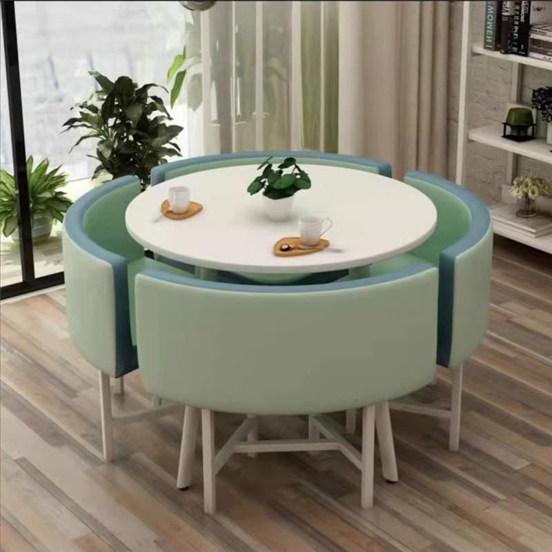 现代简约洽谈桌椅组合休息区接待休闲桌店铺茶水间会客谈判小圆桌