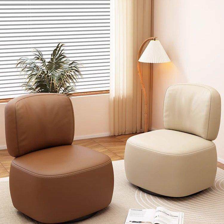 单人沙发椅奶油风懒人沙发靠背小椅子客厅阳台休闲椅旋转座椅