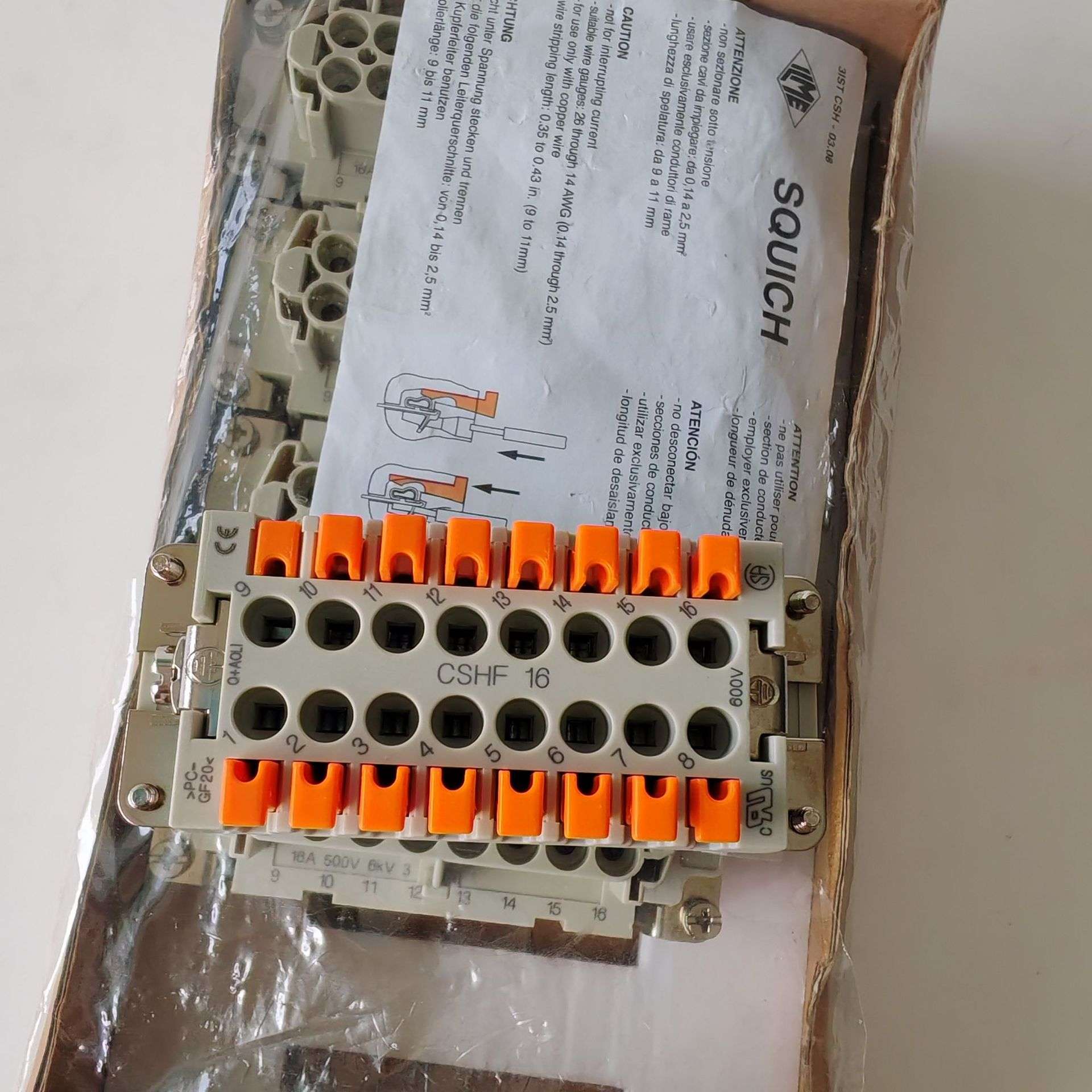 意大利ilme原装CSHF 16重载连接器CSHF16参数16A 16P 600V母孔端