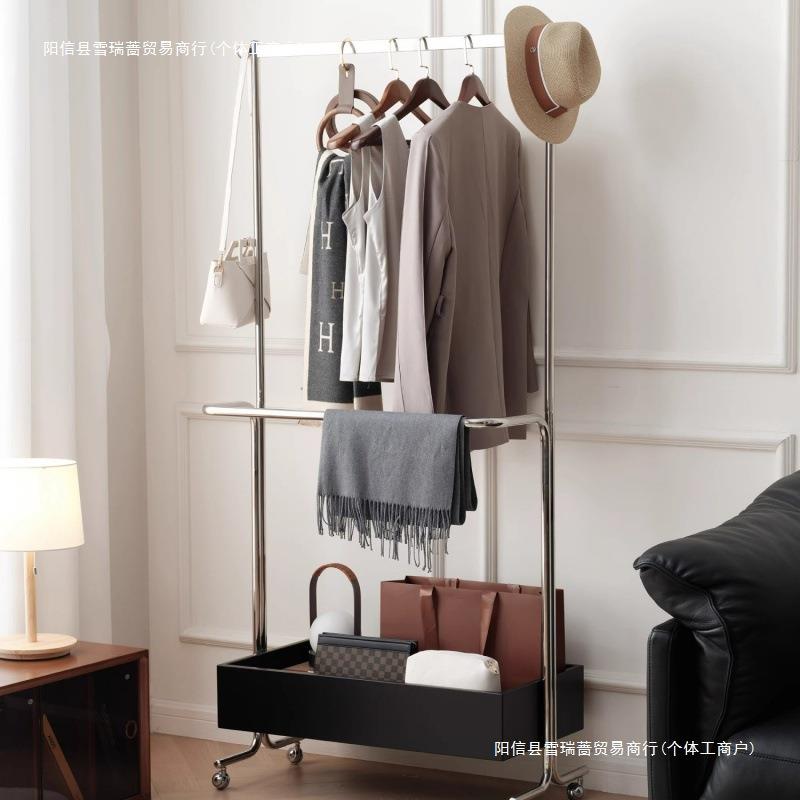 中古不锈钢衣帽架收纳可移动挂衣架家用卧室落地隔夜次净衣架