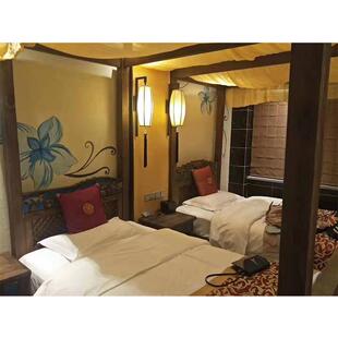 船营区中式仿古竹藤灯笼吊灯茶室东南亚日式藤艺编织竹艺竹编吊灯