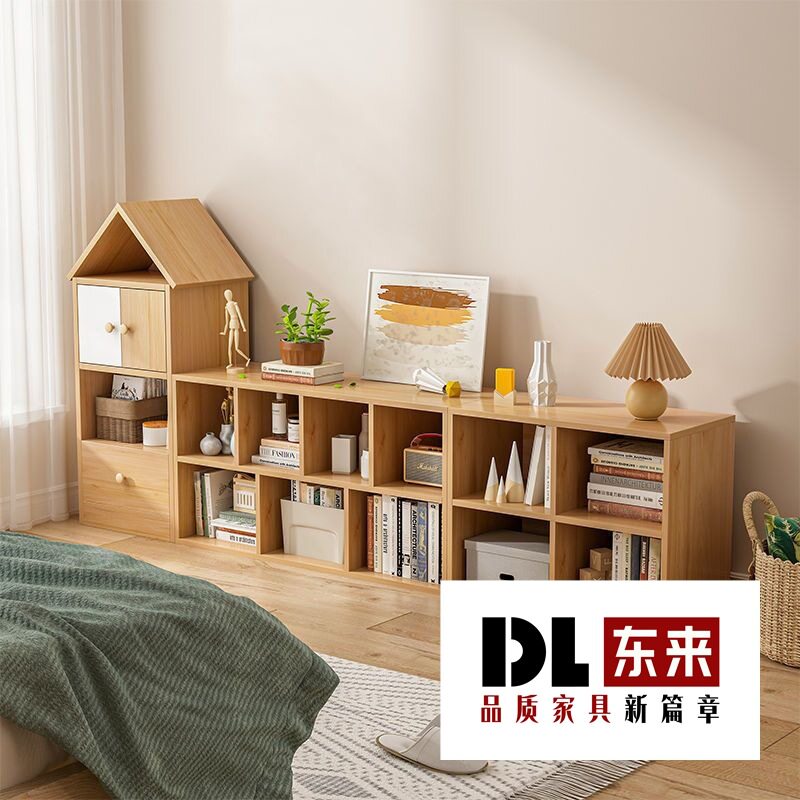 儿童书柜落地置物架自由组合书架简易绘本架家用儿童房玩具收纳柜
