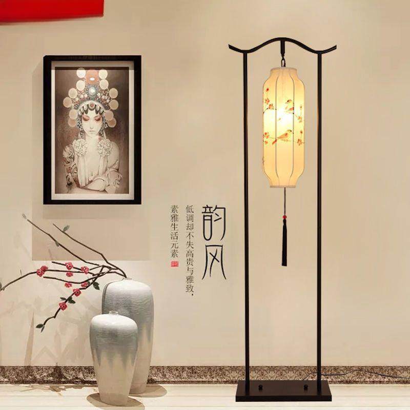新中式古典中国风落地灯简约客厅卧室书房仿古布艺复古落地台灯