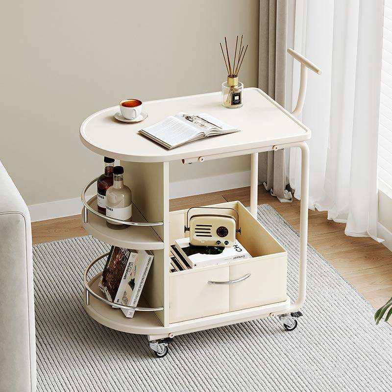 沙发边几奶油风简约现代床头侧边柜可移动茶几客厅小推车家用桌