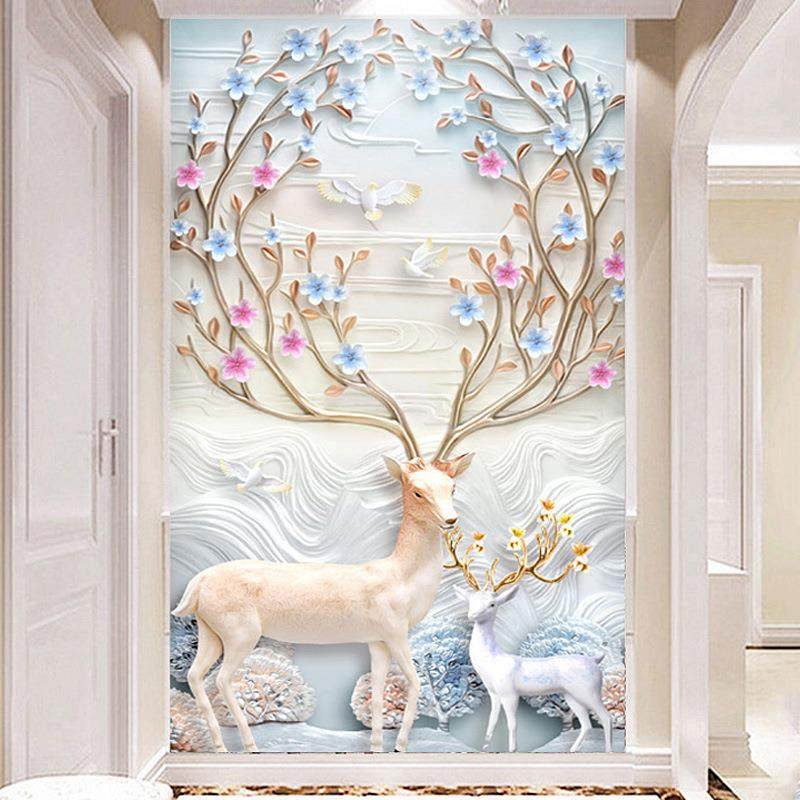 发财鹿钻石画十字绣线绣2021新款客厅卧室玄关大幅竖版简约现代贴,鲜花速递/花卉仿真/绿植园艺,割草机/草坪机,淘宝优惠券,粉丝福利购,淘宝优惠卷