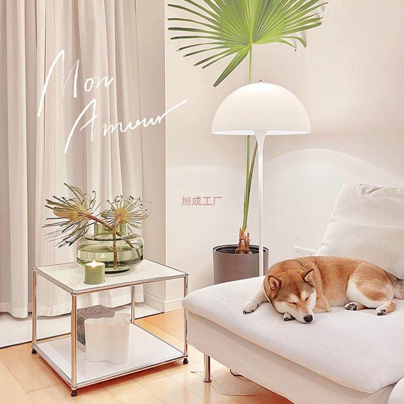 法式奶油风摆件网红立式台灯卧室床头儿童房客厅沙发蘑菇落地灯