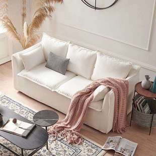 北欧公寓可拆洗棉麻布艺沙发小户型客厅单双人卧室出租房网红沙发