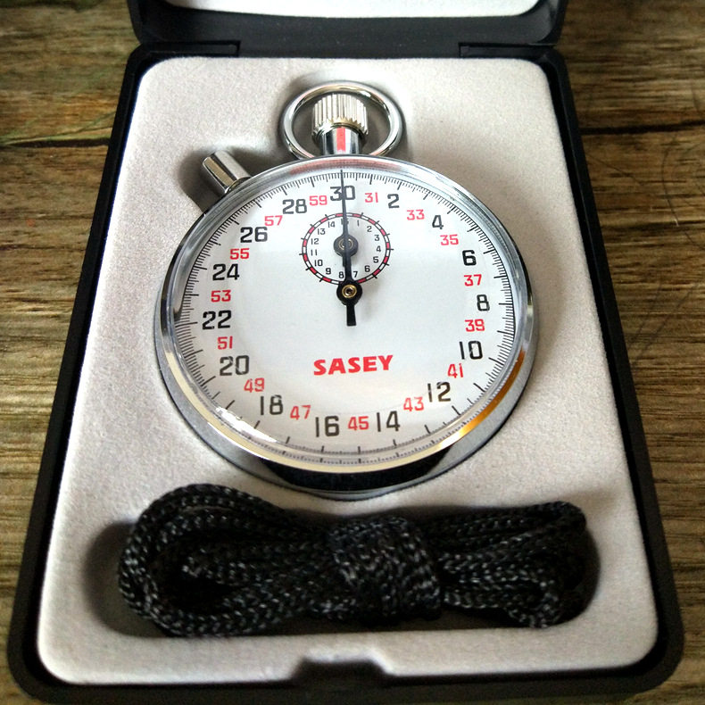 沙逊牌SASEY机械秒表SXJ-803金属停表计时器上海产带暂停功能0.1S