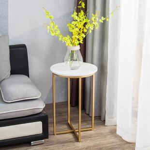 北欧大理石沙发边几角几现代简约小圆桌卧室床头桌迷你边桌小茶几