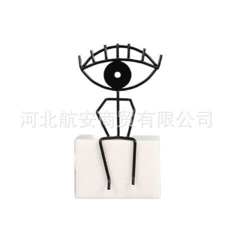 现代简约线条人大眼睛人摆件样板房售楼处桌面茶几电视柜软装饰品