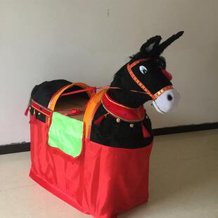 耍毛驴旱船扭秧歌大小跑驴弹簧可拆活脖子毛驴演出道具