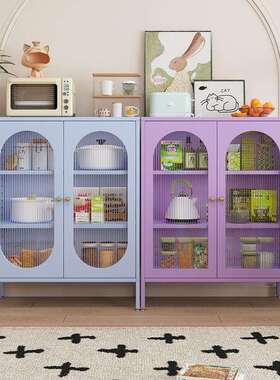 爆款铁艺餐边柜带抽屉铁皮收纳柜家用厨房多功能置物架多