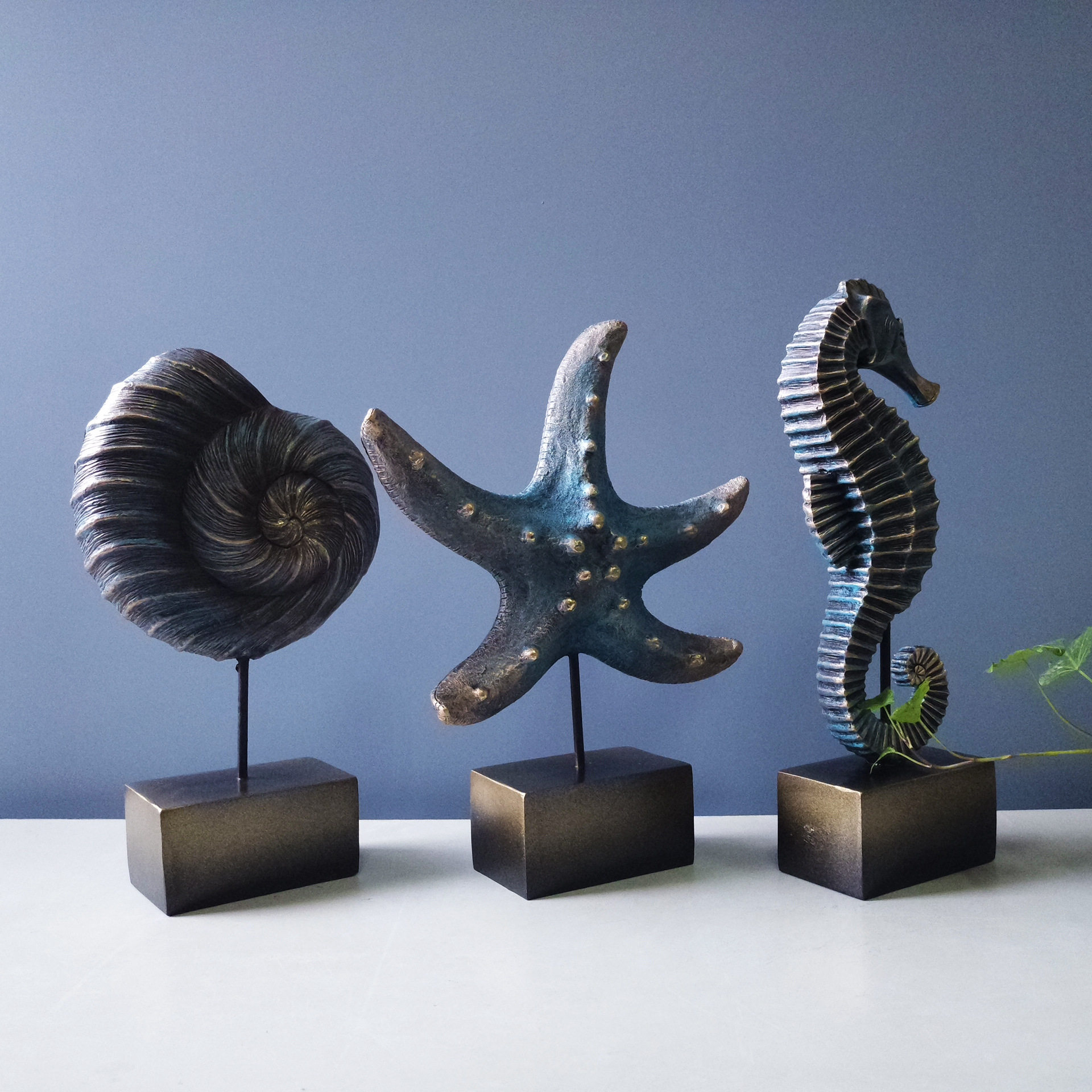 现货批发工艺品海洋系列海螺海星海马新中式玄关摆件家居饰品