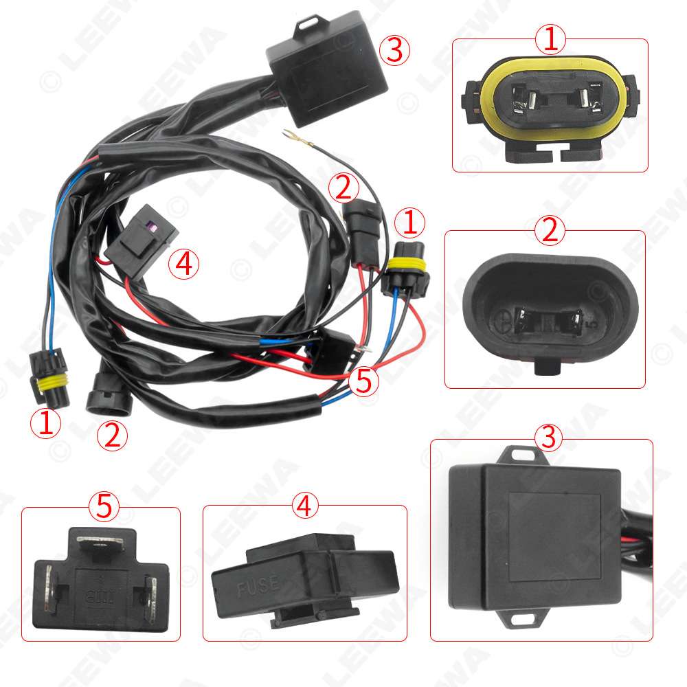 汽车车灯线组12/24V 35W/55W通用H4宽压线 汽车LED/HID解码线组