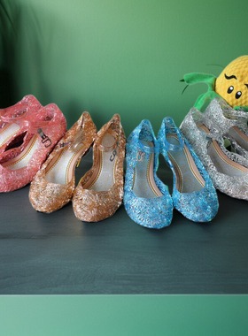 Frozen冰雪奇缘公主女孩 水晶鞋 elsa Jelly Kids baby Shoes