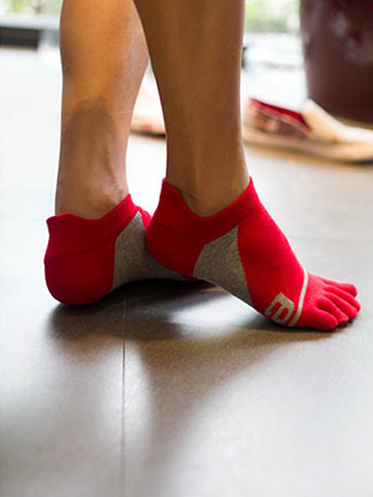 新年红色短筒五指袜男低帮大码低腰男士过年薄款五趾袜子脚趾袜春
