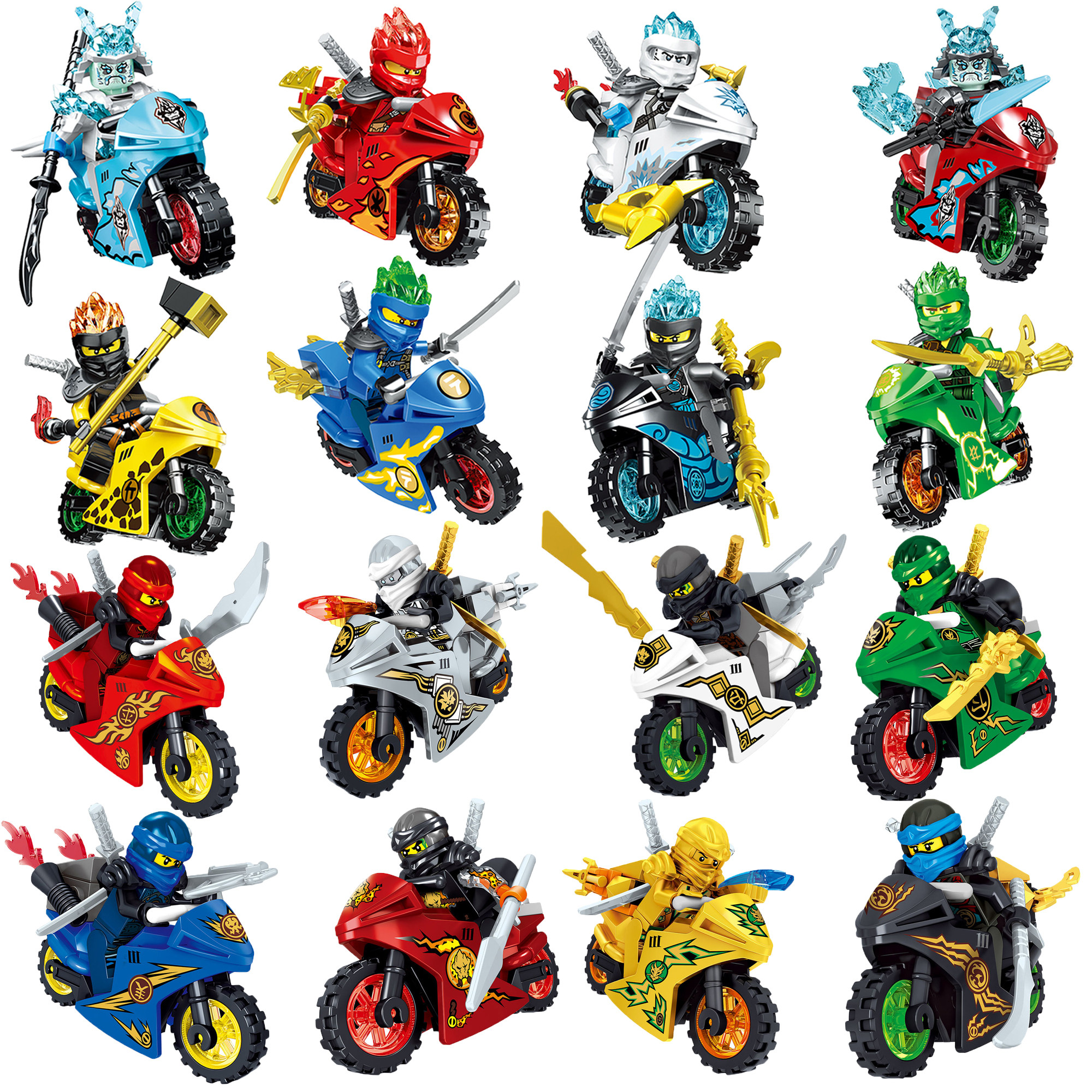 2024兼容乐高幻影忍者摩托战车人仔小人偶拼装益智力男孩积木玩具
